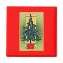 Potted Christmas Tree Fridge Magnet