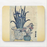 Potted irises and pinks by Ikeda, Eisen Ukiyoe Mouse Pad