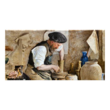 Potter Herman Kähler in his Workshop by L. A. Ring Customized Photo Card