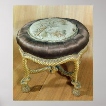 Pouffe, Second Empire Style Print