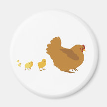 Poule et poussins de mère aimant pour réfrigérateur