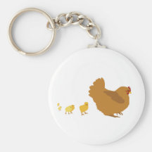 Poule et poussins de mère porte-clés