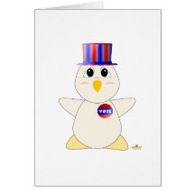 Poulet blanc de vote gentil à croquer carte de vœux