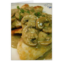 Poulet de champignons cartes de vœux