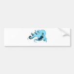 Poulpe bleu autocollant pour voiture