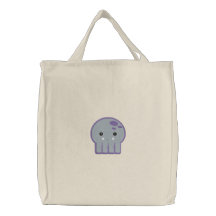 poulpe mignon de kawaii sacs fourre-tout brodés