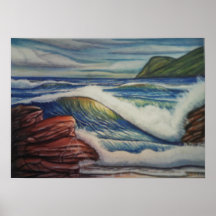 Pounding waves poster