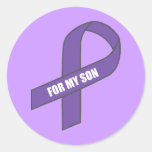Pour mon fils (ruban pourpre) autocollants