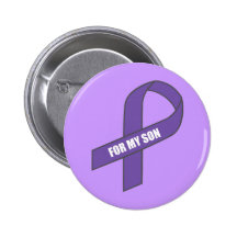 Pour mon fils (ruban pourpre) badges avec agrafe