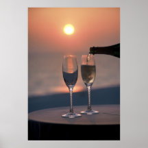 Pouring champagne poster