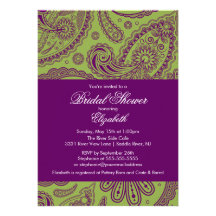Pourpre Chartreuse d'invitation nuptiale de douche