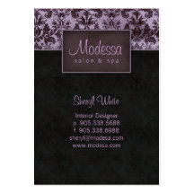 Pourpre de carte de rendez-vous de spa de salon de modèle de carte de visite