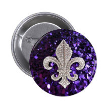 Pourpre de Fleur De Lis Sequins de bijou d'étincel Pin's