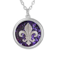 Pourpre de Fleur De Lis Sequins de bijou d'étincel Pendentifs