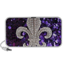 Pourpre de Fleur De Lis Sequins de bijou d'étincel Haut-parleur