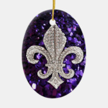 Pourpre de Fleur De Lis Sequins de bijou d'étincel Décorations De Noël
