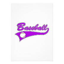 Pourpre de logo de base-ball invitation personnalisée