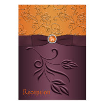 Pourpre et carte florale de clôture de mandarine modèle de carte de visite