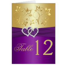 Pourpre et carte florale de nombre de Tableau d'or
