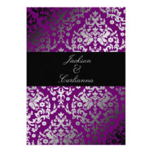 pourpre extraordinaire de la damassé 311-Dazzling Cartons D'invitation Personnalisés