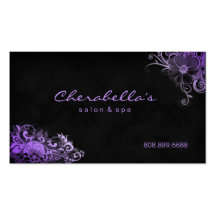 Pourpre floral de carte de rendez-vous de spa à la cartes de visite personnelles
