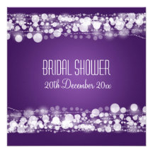 Pourpre pointillé par douche nuptiale élégante invitation personnalisable