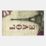 Pourpre vintage de Paris | Autocollants Rectangulaires