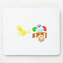 Poussin avec des oeufs tapis de souris