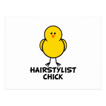 Poussin de styliste en coiffure cartes postales