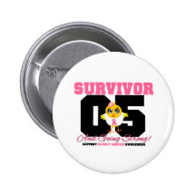 Poussin de survivant de cancer du sein 05 ans pin's avec agrafe