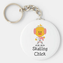 Poussin Keychain de patinage de glace Porte-clés