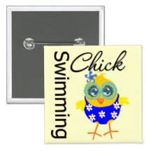 Poussin sportif mignon de natation badges
