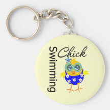 Poussin sportif mignon de natation porte-clés
