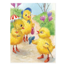 Poussins de Noastalgic Pâques Cartes Postales