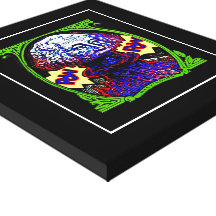 POW!! Money blows up BLACK CANVAS white outline Stretched Canvas Prints