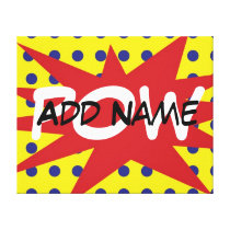 POW Personalized Comic Wall Art Gallery Wrapped Canvas