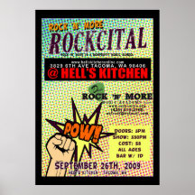 POW! Rockcital flier Poster