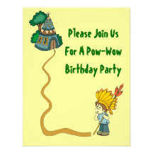 POW-WOW BIRTHDAY PARTY INVITATION ~ EZ2 CUSTOMIZE