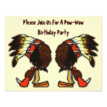 POW-WOW BIRTHDAY PARTY INVITATION ~ EZ2 CUSTOMIZE