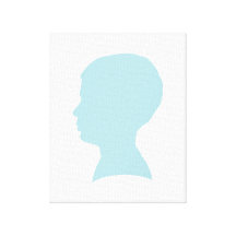 Powder Blue Silhouette Stretched Canvas Print