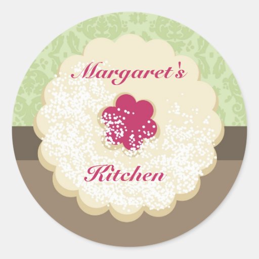 Powdered sugar jam cookie baking gift tag sticker