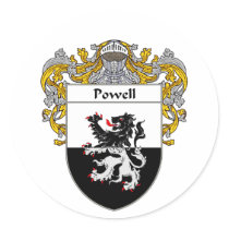 Powell Coat of Arms (Mantled) Sticker