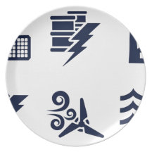 Power and Energy Icons Dinner Plates