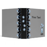 Power Blue Flowers 3 Ring Binder