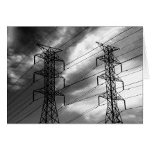 Power line dbl bw greeting card