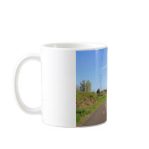 Power line park bike path, walk route coffee mugs