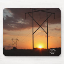 Power Line Sunset on a Mouse pad.