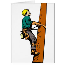 Power Lineman Electrician Electric Worker Greeting Card