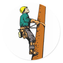 Power Lineman Electrician Electric Worker Round Stickers