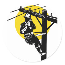 Power Lineman Electrician Electric Worker Stickers